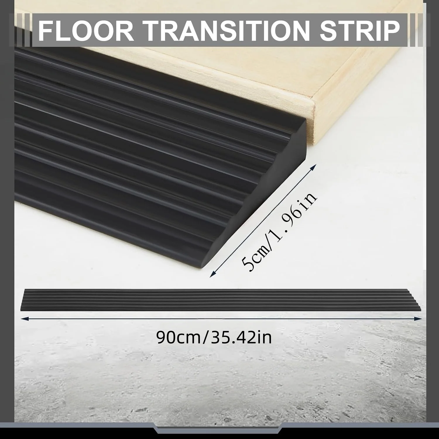 1PC PVC Threshold Ramp Self-Adhesive Anti-Slip Wear-Resistant Striped Slope Pad Multi-Purpose for Doorways Stairs Thresholds
