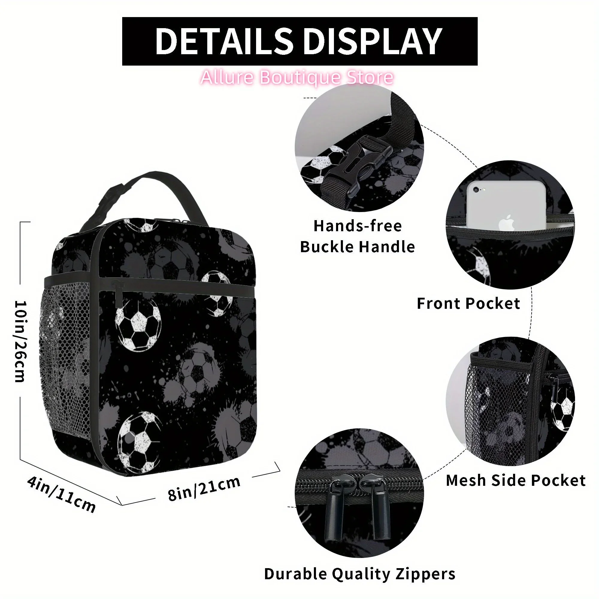 1pc Thermal Insulated Bag with Soccer-Themed Thermal Insulation - Non-Food Contact Thermals Cup Holder, Thermals Leakproof Bag