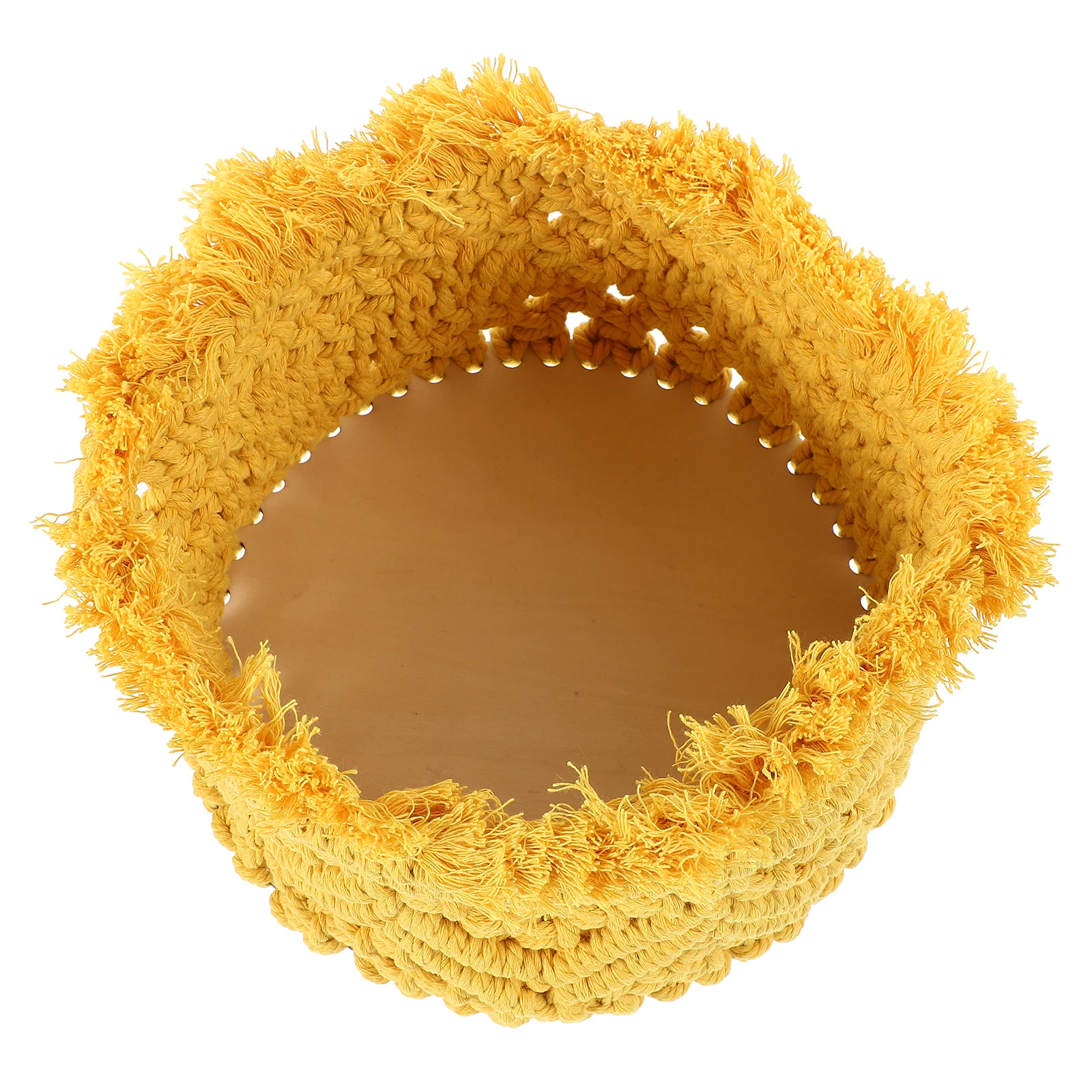 

Storage Basket Cotton Rope Woven Large Capacity Multi-Functional Wood Hanging Organizer for Plants Cosmetics Desktop Decorative