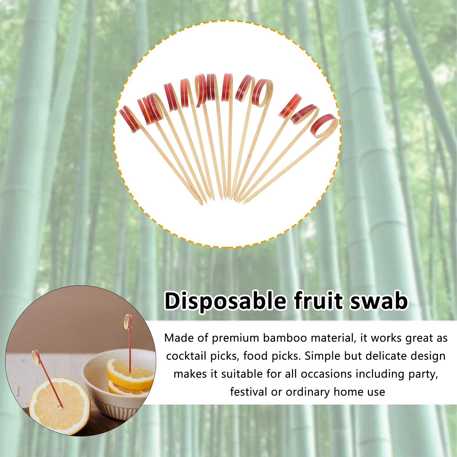 

100 Pcs Fruit Stick Finger Food Sticks Bamboo Decoration Picks Disposable Fruits