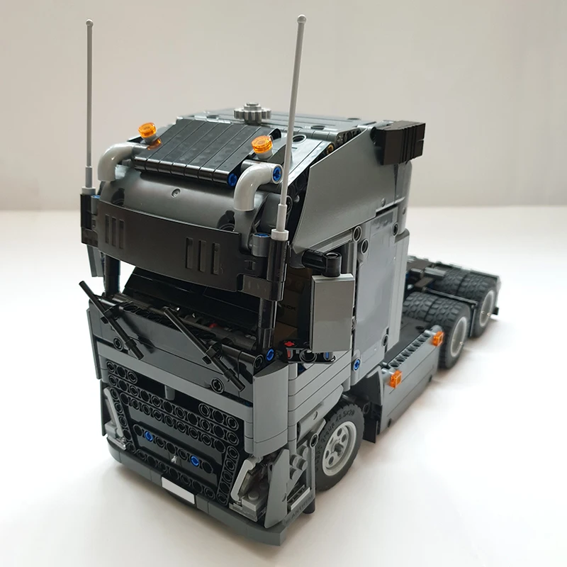 Technical Truck Engineering 6x4 Tractor Unit Semi Trailer Container Modified from 42078 the Mark Anthem MOC Building Blocks Toys