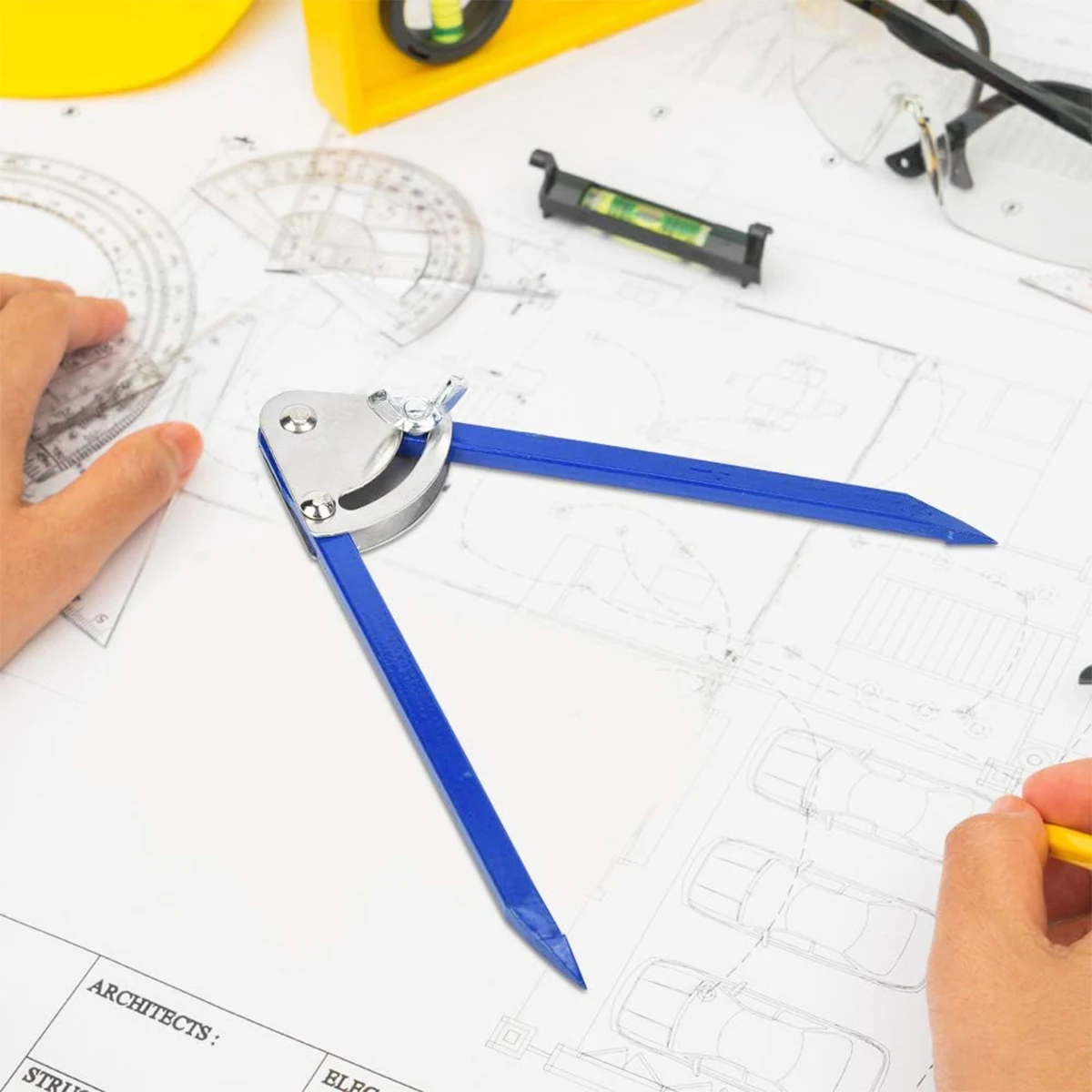Outil de jauge de marquage de boussole, industriel, métal, calcul, travail, traceur, allumer iste, crayon, ligne, dessin, planification, circulaire