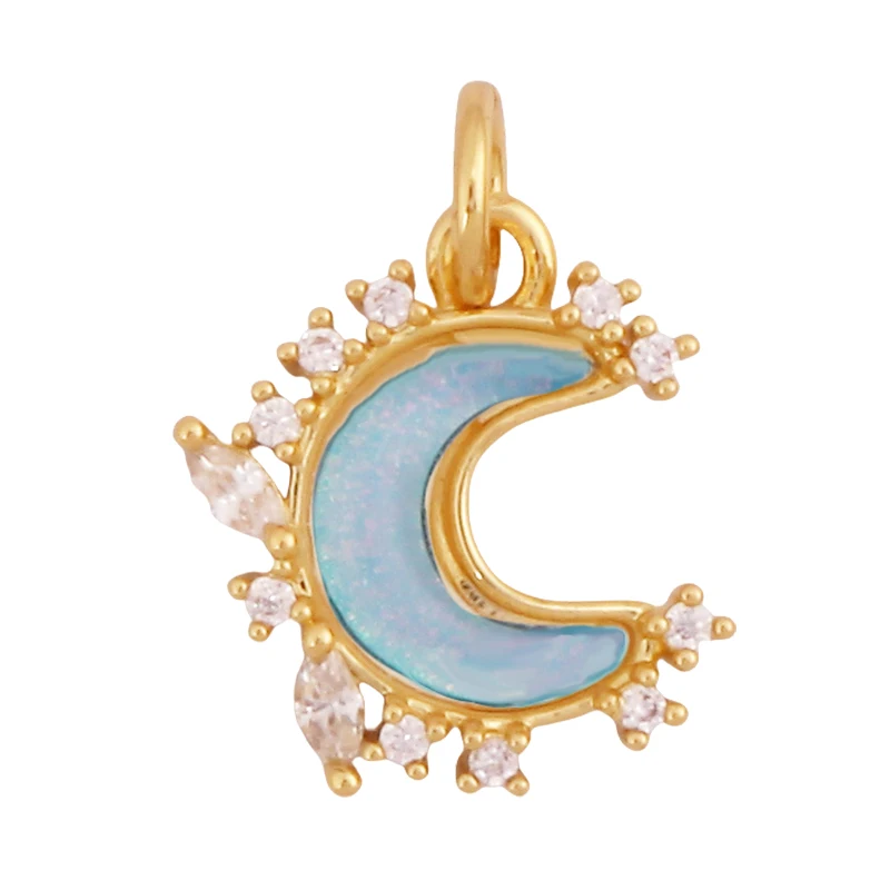 Trendy Mini Windmühle blinkende Bolzen Stern Sonne Mond Regenbogen Schneeflocke Charm Anhänger, Handwerk Schmuck Halskette Armband Zubehör S28 – Detail 31