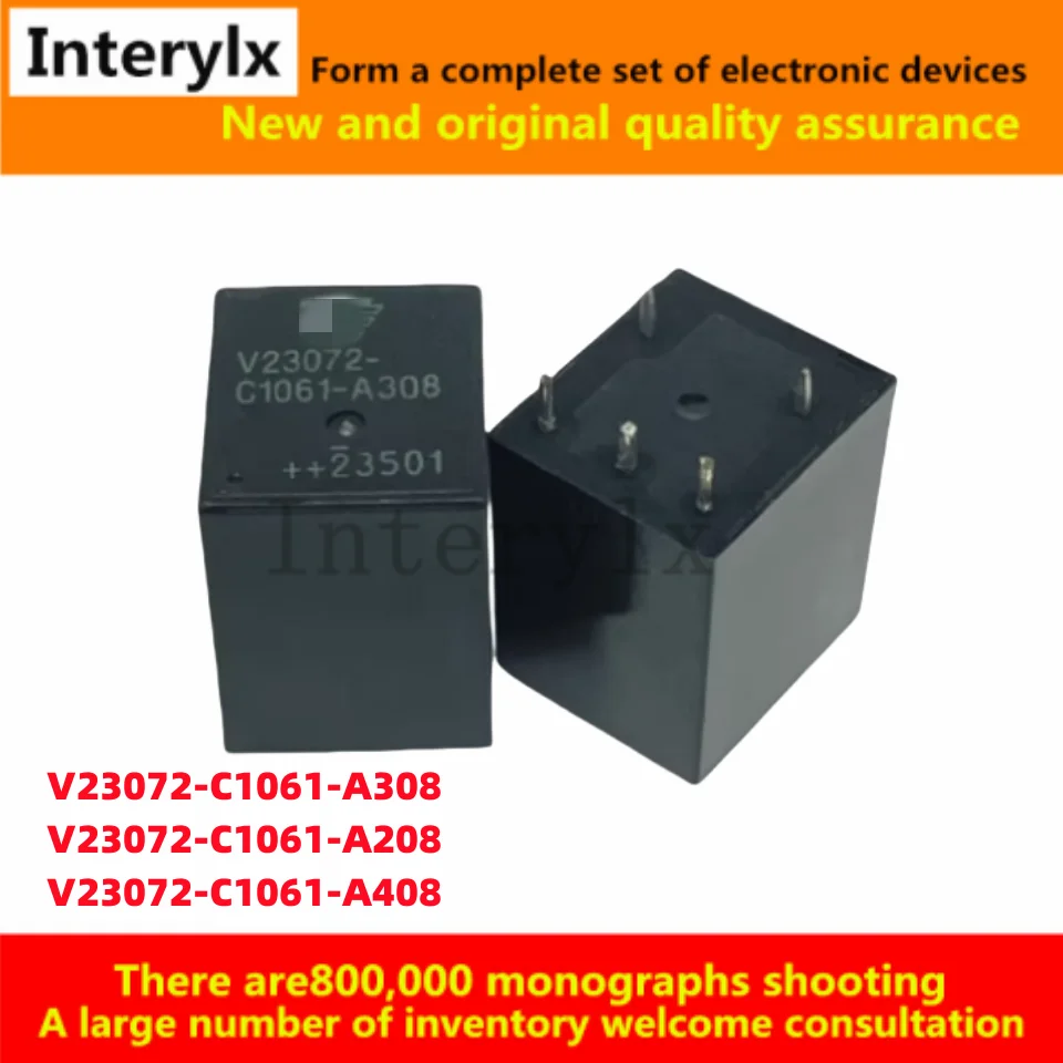 1Pcs/Lot Original  V23072-C1061-A308 V23072-C1061-A408 V23072-C1061-A208 12V  DC electromagnetic vehicle relay
