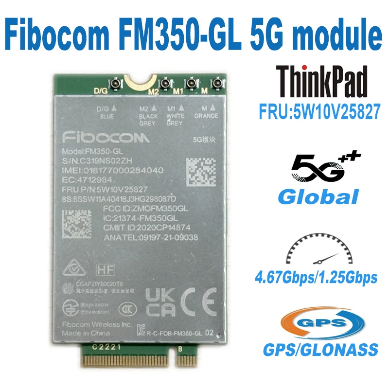 FM350 for Lenovo X13 T14s Gen3 P1 X1E Gen5 T14s 5G module FM350-GL 5W10V25827 5W10V25832