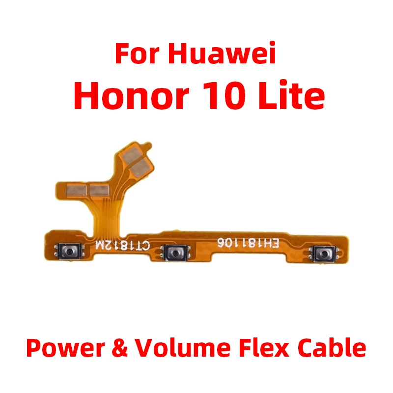 For Huawei Honor 10 Lite Power ON OFF Volume Camera Key Button Switch Flex Cable Replacement