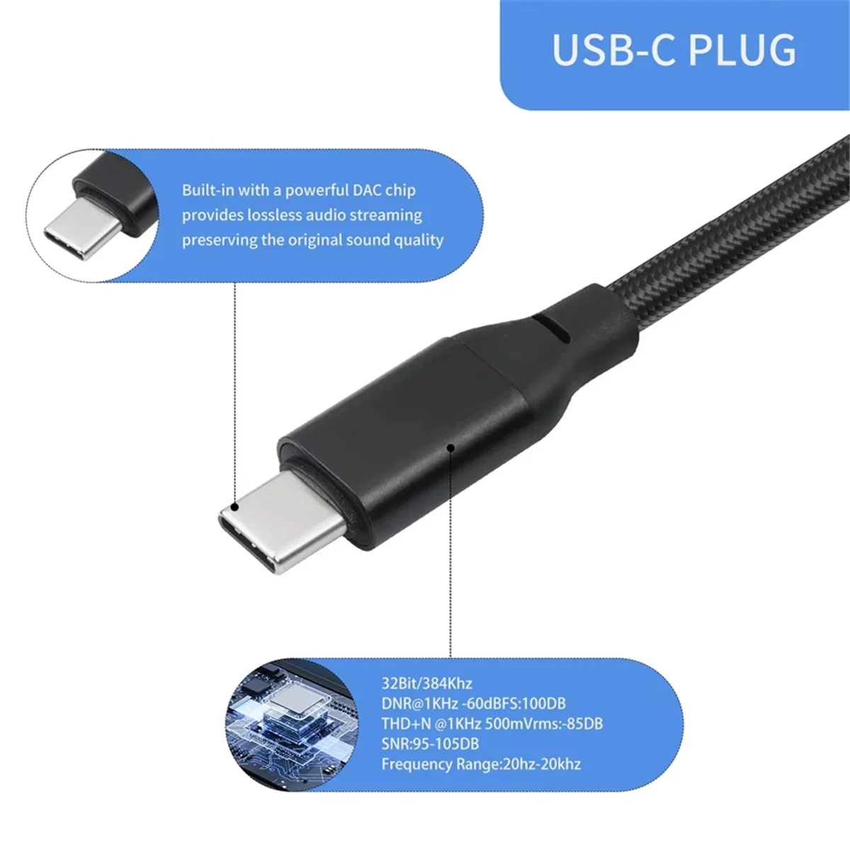 USB Type C Male to 2 XLR Male Amplifier Stereo Audio Cable 32Bit/384Khz for Smartphones Laptop 2 Meter-TCES