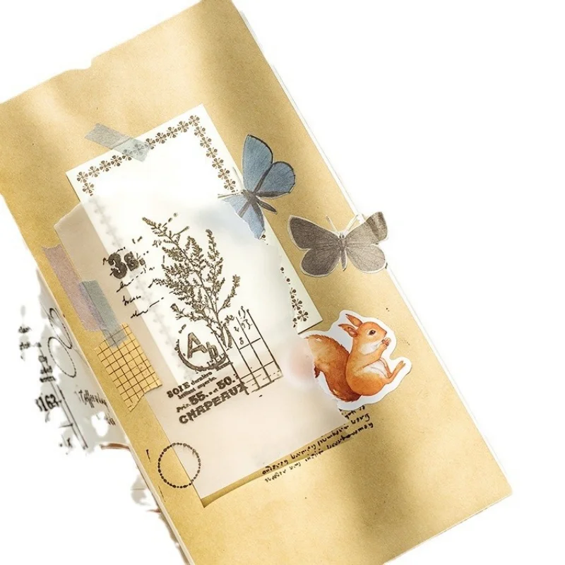 1箱46枚入り 秋の森の動物 DIYステッカー ジャーナル スクラップブック 文房具ステッカーで飾る