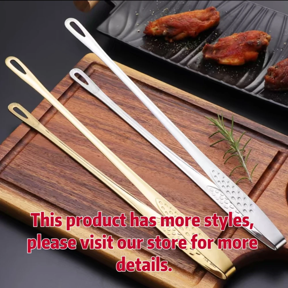 Stainless Steel BBQ Tongs Food Tongs BBQ Steak Tongs Bread Tongs Cooking Utensils Set Anti-slip Kitchen Small Tools Accessories