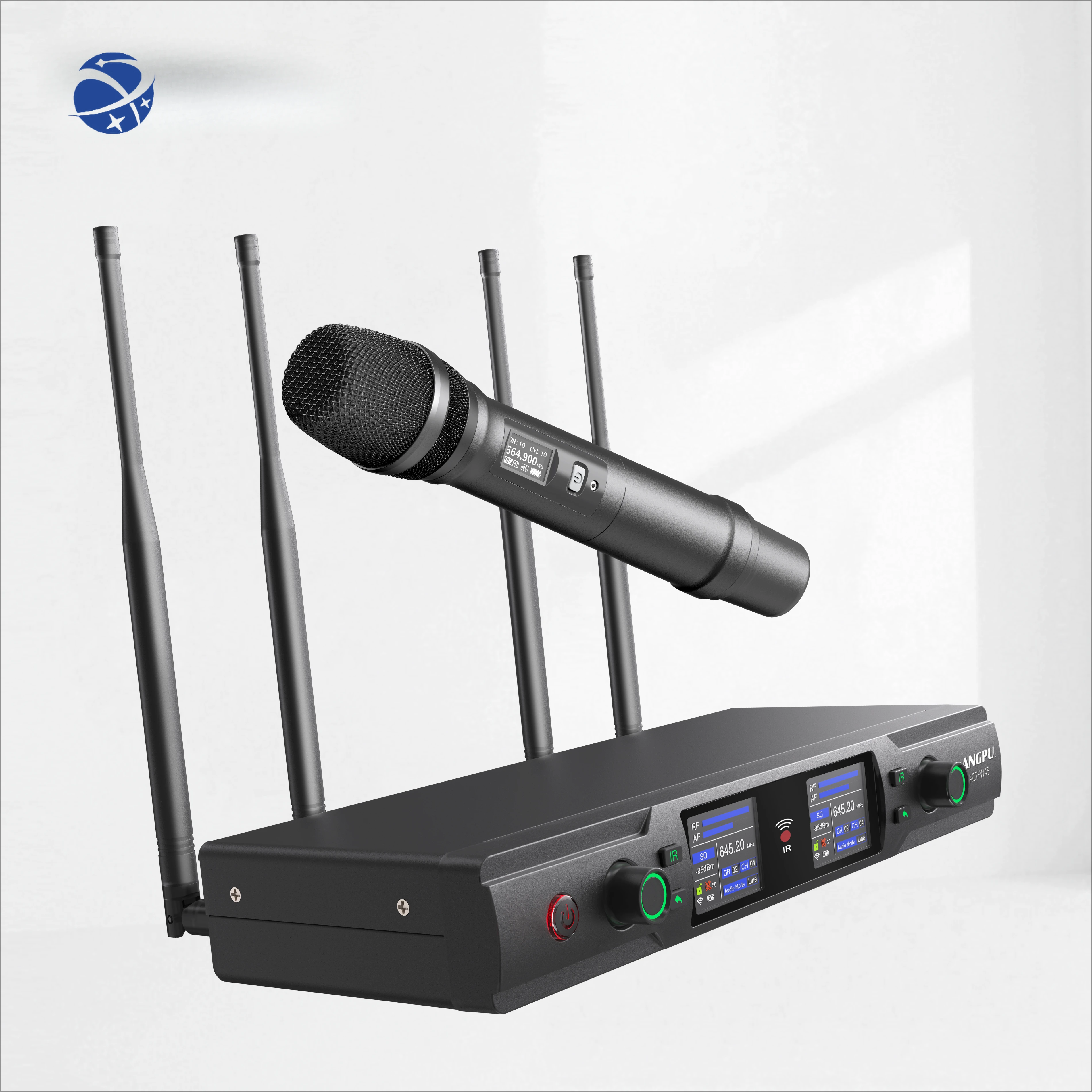 

ACT-W43 Wireless Microphones 2 Channels LANGPU 28 Years Manufacturer OEM Outdoor Wedding Speech Professional Hot Sale Handheld