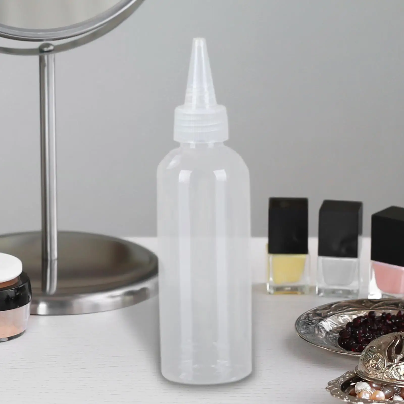 

100Pcs Pointed Mouth Squeeze Bottles Liquid Dispenser Refillable Bottles Clear