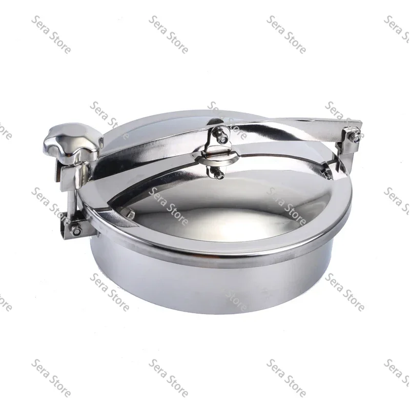 Stainless steel atmospheric pressure manhole cover Sanitary grade quick-opening handwheel bead flanging YAB oval hand hole