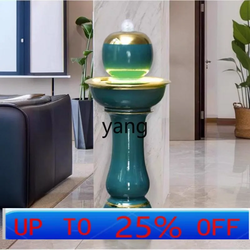 LHH  ceramic flowing water fountain ornament lucky living room floor circulating water landscape