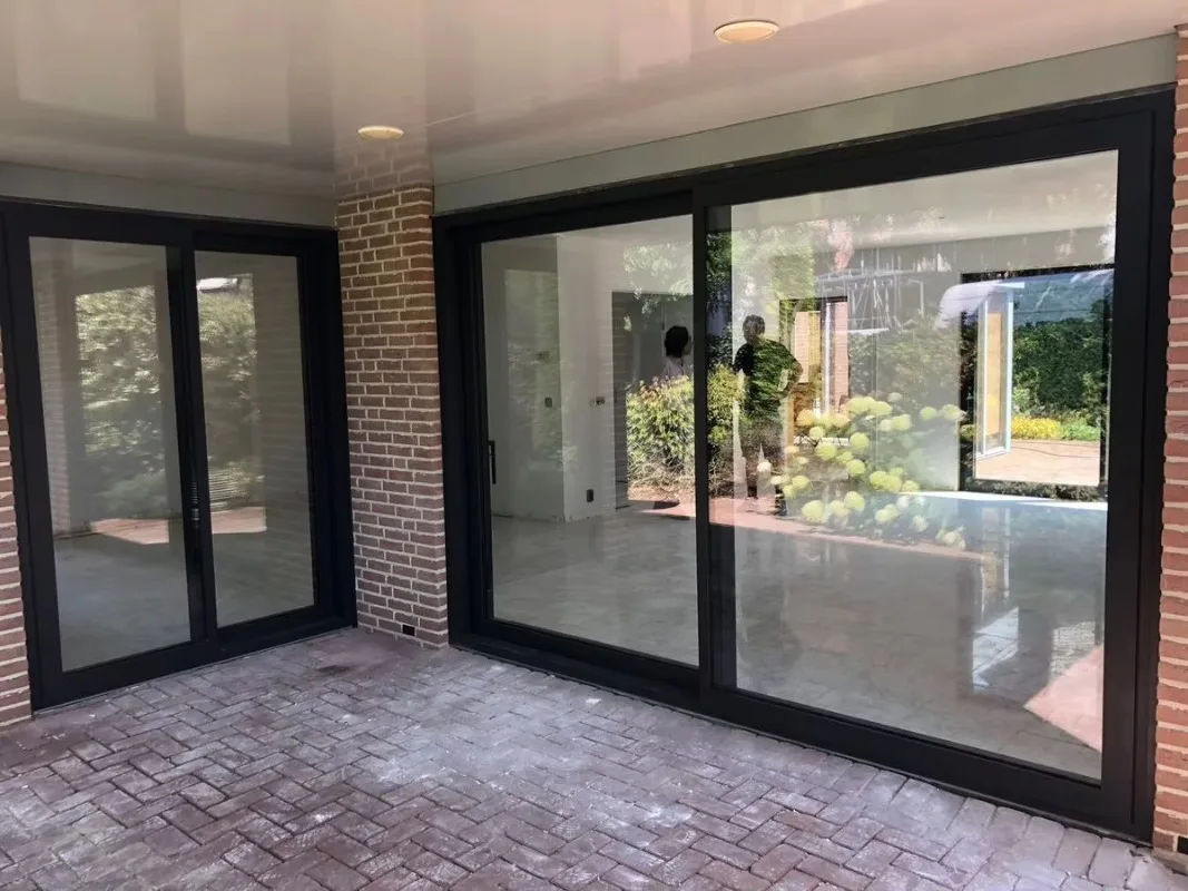 Customized Size Windows and Doors Double Glazed Glass Slide Doors Commercial Exterior Patio Panoramic Aluminum Sliding Doors