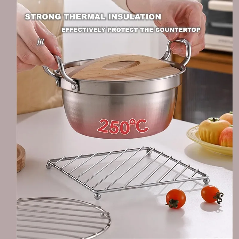 1PC Stainless Steel Trivet for Pot Steamer Rack Pot Steamer Insert, Wire Cooling Rack for Cooking and Baking Pans Holder