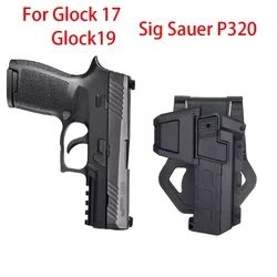 Tactical Sig Sauer P320 Gun Glock 17 19 Holster Movable Right Hand Waist Belt Clip Pistol Weapons Case Hunting Accessory