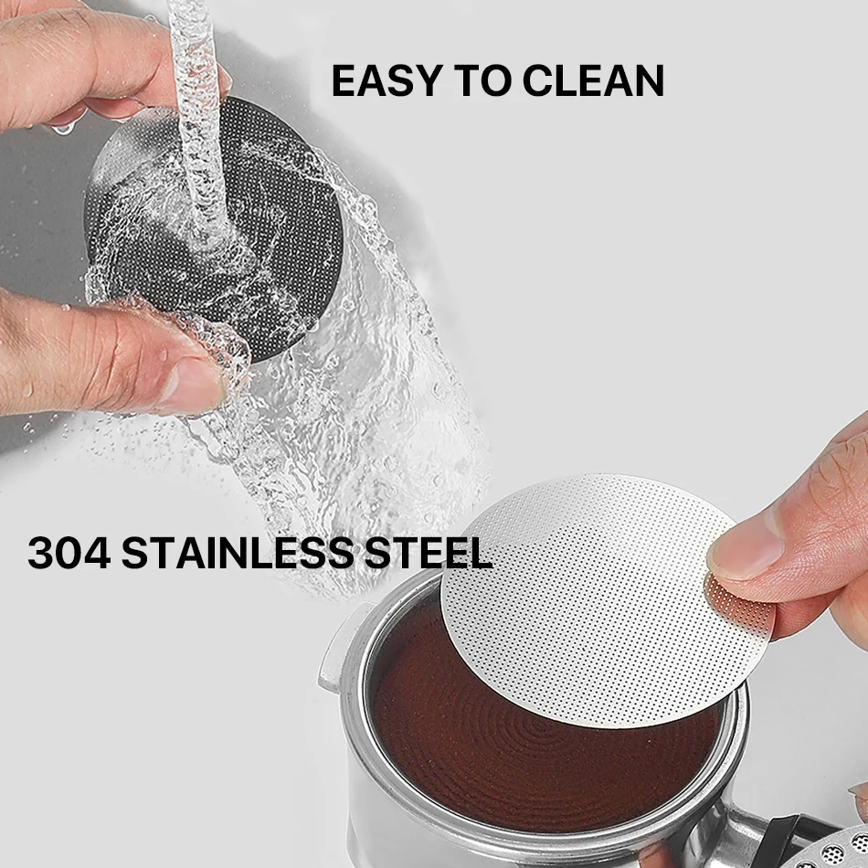 51/53.5/58.5mm Reusable Coffee Filter Screen Heat Resistant Mesh Portafilter Barista Coffee Puck Screen for Espresso Machine