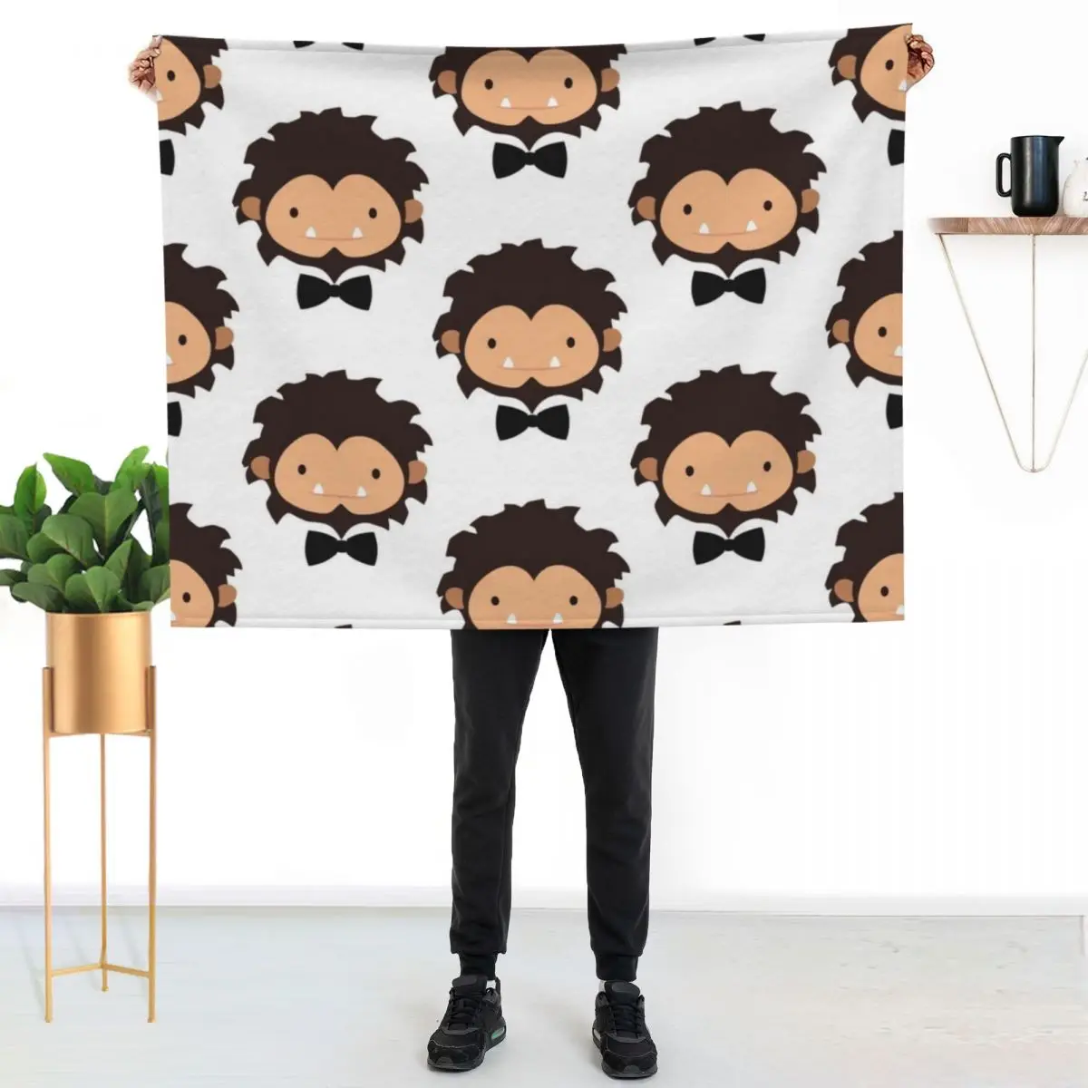 

gaming gift bigfoot Sneaky Sasquatch party Throw Blanket Cozy Warm Blanket for Bed Room Decor