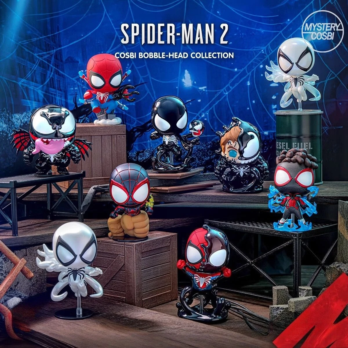 

MINISO New Authentic Marvel Spider Man 2COSBI Mini Doll Series Blind Box Small Handheld Toy Gift