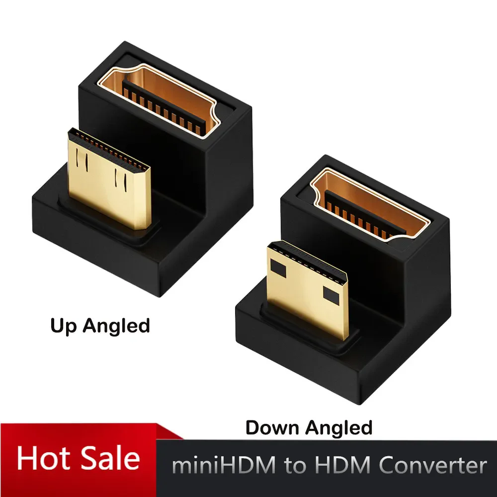 Mini HDMI-compatible Male to HDMI-compatible 2.1 Female Extension Adapter 360 Degree Angled U-shaped Converter 4K 8K 60Hz