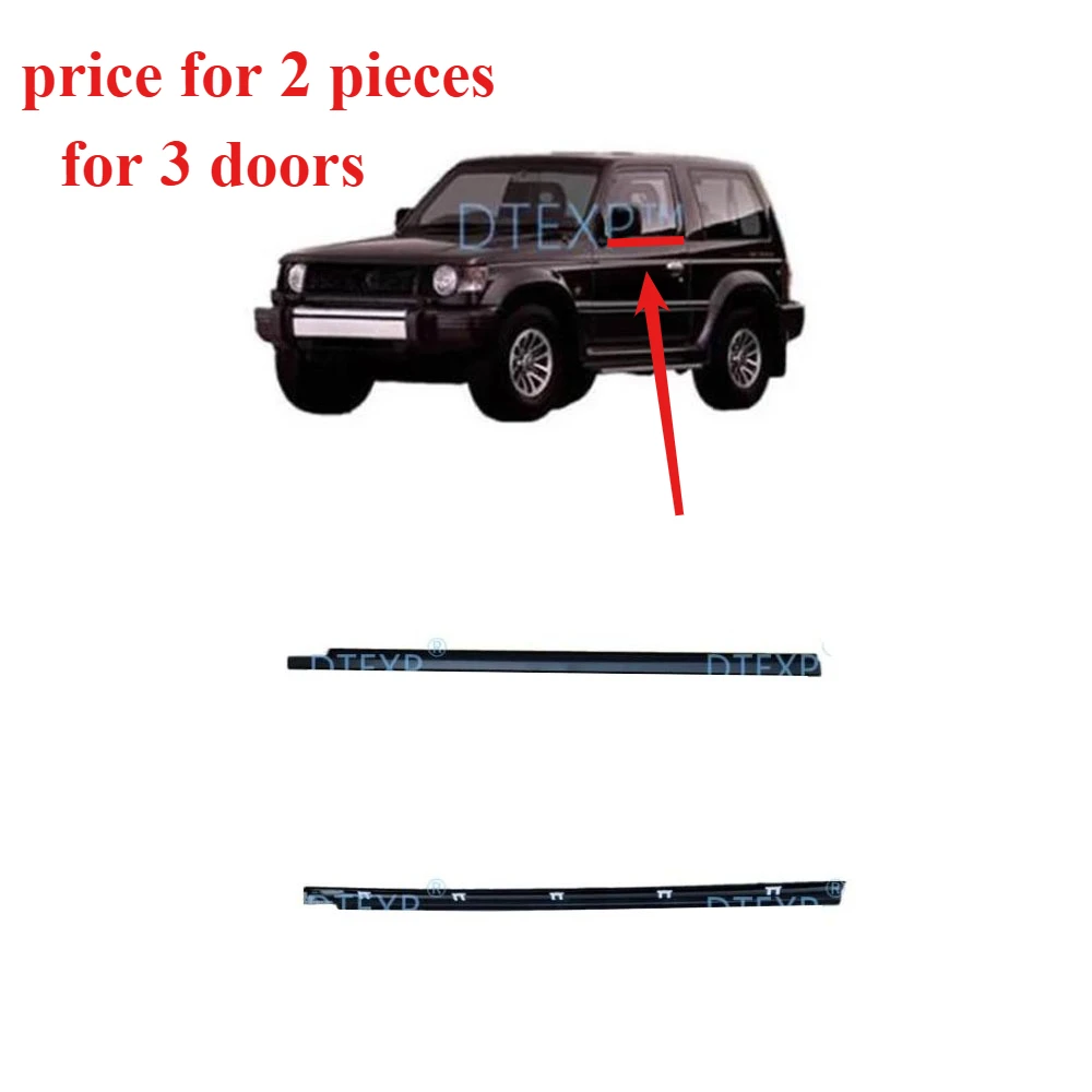 2 Pieces Outside Window Glass Rubber for Pajero 2nd V20 MB669117 1989-1999 Sealing Rubber for Montero Glass Protect 3 Door