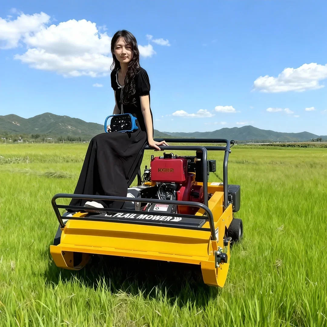 Customized Remote Control Flail Lawn Mower - CE EPA Approved All Terrain Rubber Track Grass Cutting Robot