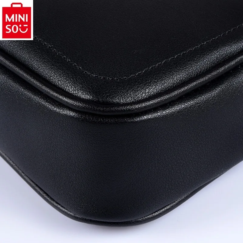 Bolsa Crossbody Miniso-Stitch para Estudante, Saco Quadrado Pequeno, PU, Doce e Fresco, Versátil Multi Funcional, Saco de Armazenamento, Ponto, Alta Qualidade