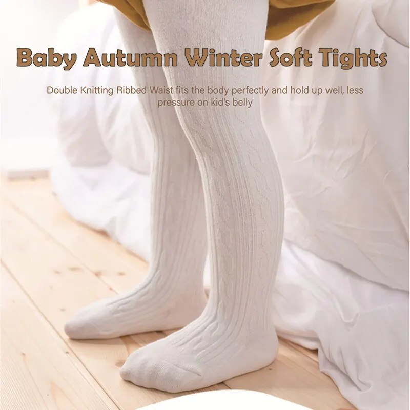Medias suaves de otoño e invierno para bebé, medias acanaladas para niño recién nacido, pantimedias elásticas cálidas de algodón, medias sólidas