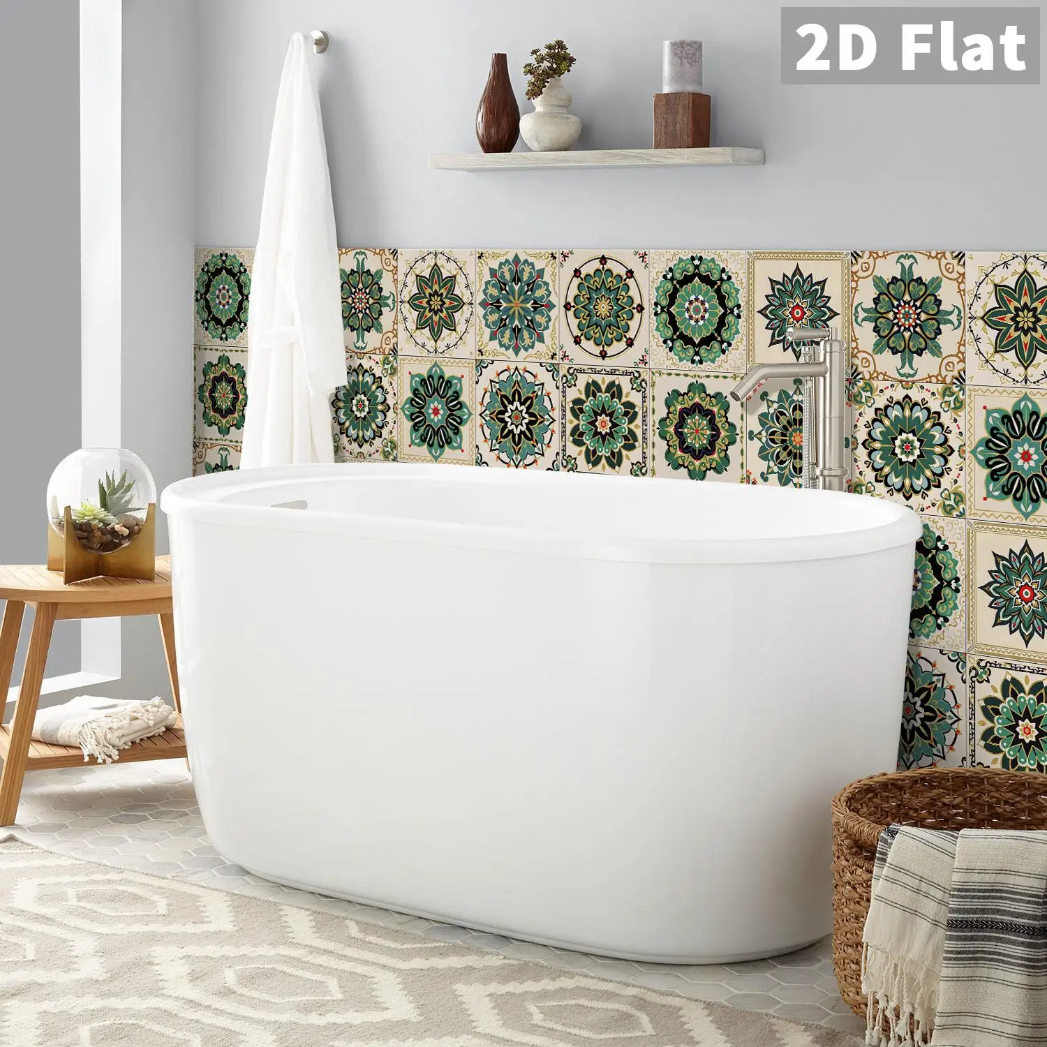 Retro-Mandala-Muster Wandaufkleber, Selbstklebend und Hitzebeständig, für Wohnzimmer, Schlafzimmer und Heimdekoration – Detail 6