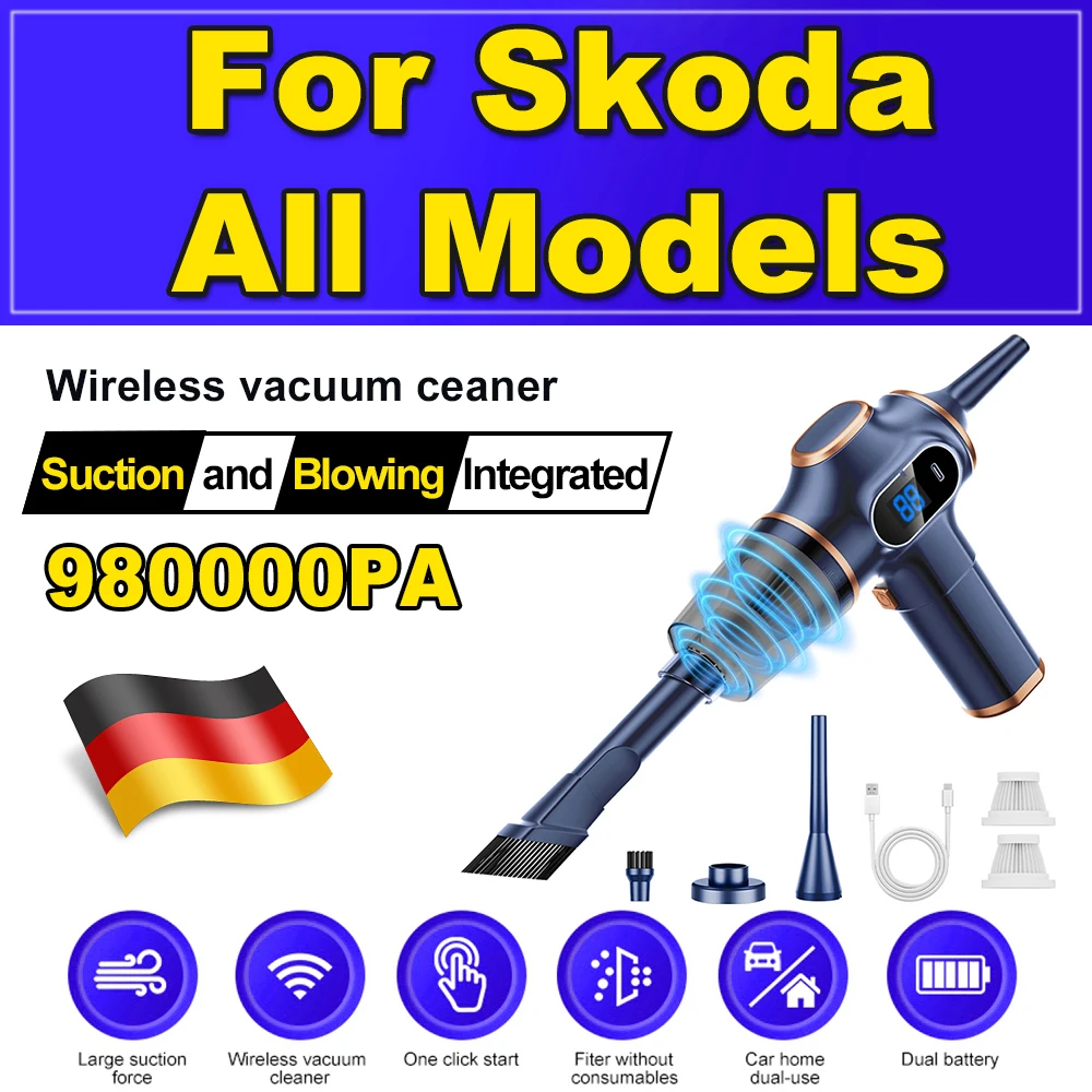 980000PA Powerful Vacuum Cleaner Mini Cordless Auto Vacuum Portable Car Vacuum Cleaner Home Appliance For Skoda All Models