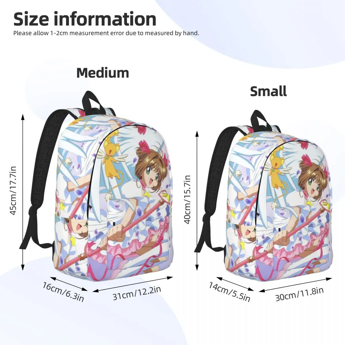 Sakura poster mochila estudante meninos meninas bookbag crianças saco de escola portátil sacos de ombro para homens