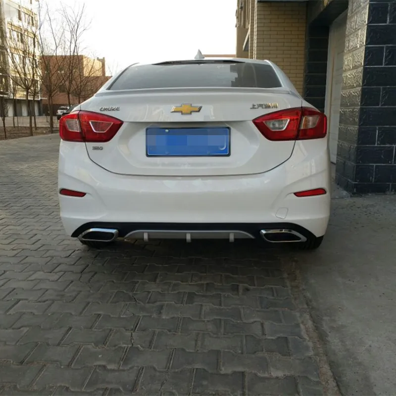 For Chevrolet Cruze 2017 2018 2019 2015 2016 2017 2018 Rear Bumper Diffuser Lip Spoiler Accessories Body Kit PP Plastics