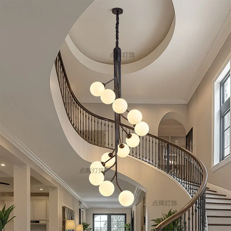 Modern Home Decoration LED Pendant Lamp Indoor Ceiling Hanging Chandelier Lighting Fixture for Staircase Living Room