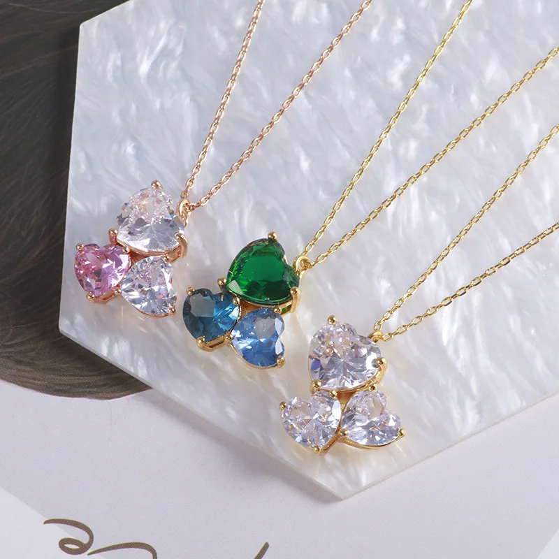 

Jewelry 1:1 40+8cm Crystal Heart Pendant Necklace For Women Best Gift to Wife Mom Girlfriend Fashion Jewelry