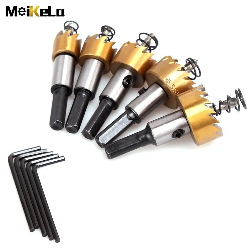 Imagem -02 - Meikela-broca Hss Saw Grupo Ponta de Metal Duro Perfuração de Madeira Metálica Ferramenta de Corte para Instalar Fechaduras 16 mm 18 mm 20 mm 25 mm 30 mm 1pc