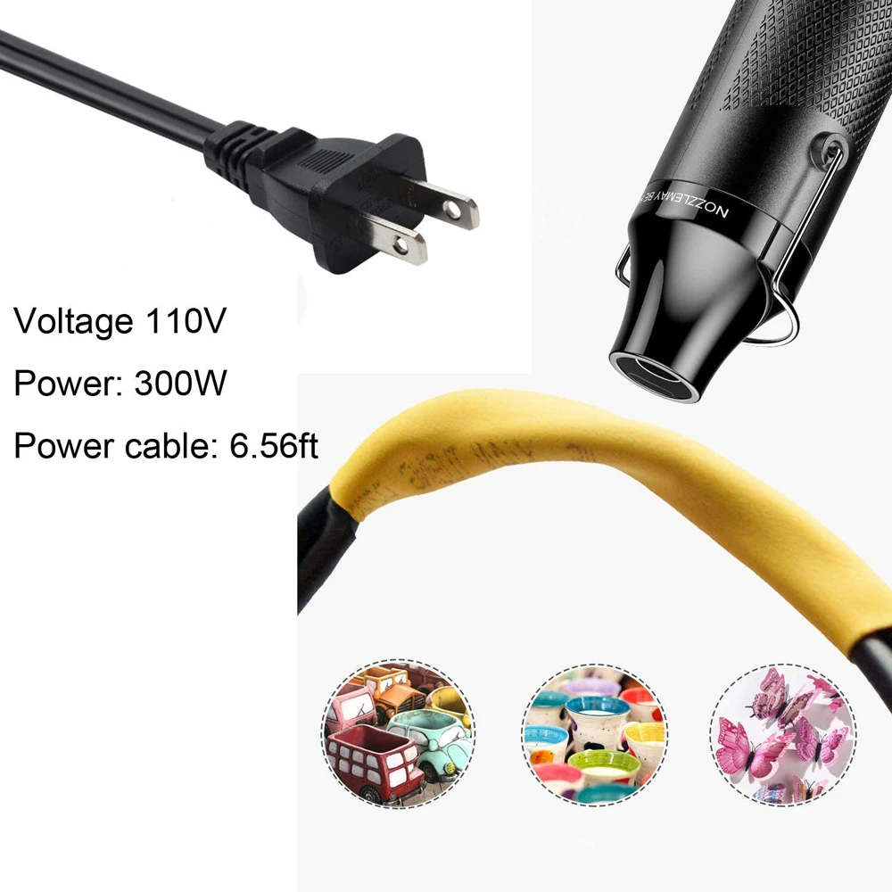 Imagem -05 - Power Mini 220v Elétrica Macia Cerâmica Pistola de ar Quente Ligthpeso Handhold ar Psiquiatra Faça Você Mesmo Gravação Secagem Pintura Faça Você Mesmo Ferramenta Calor 300w