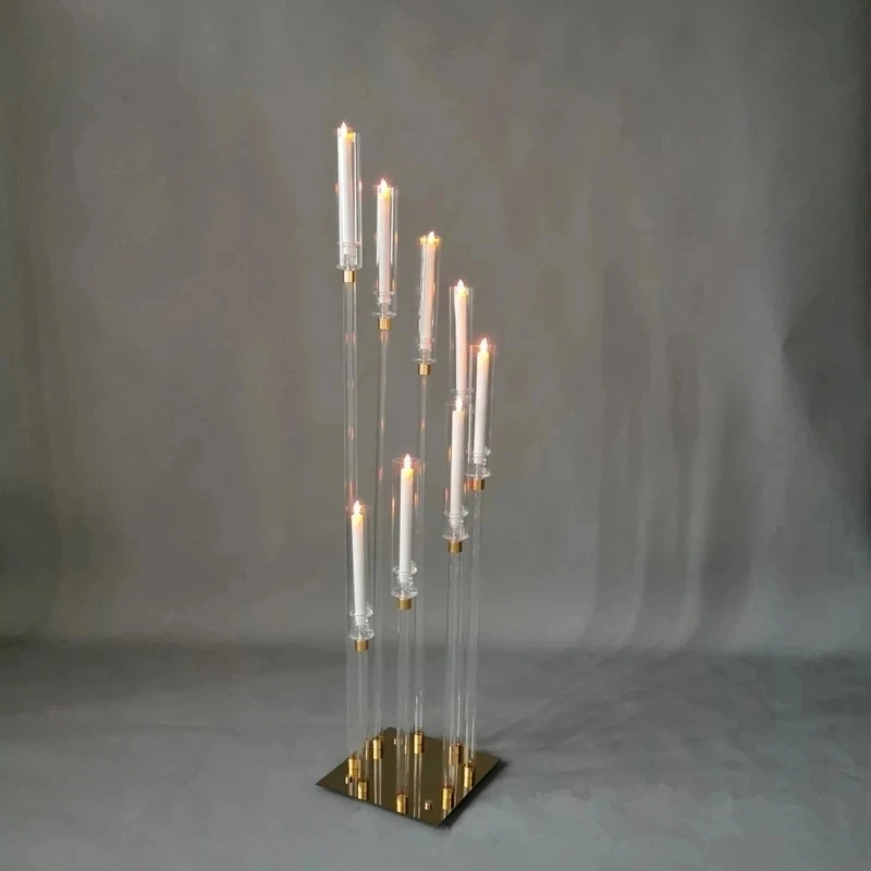 2/4/6/10pcs Candle Holders 8/5Heads Table Candelabra Wedding Centerpiece Pillar Stand Road Lead Party Candlesticks Home