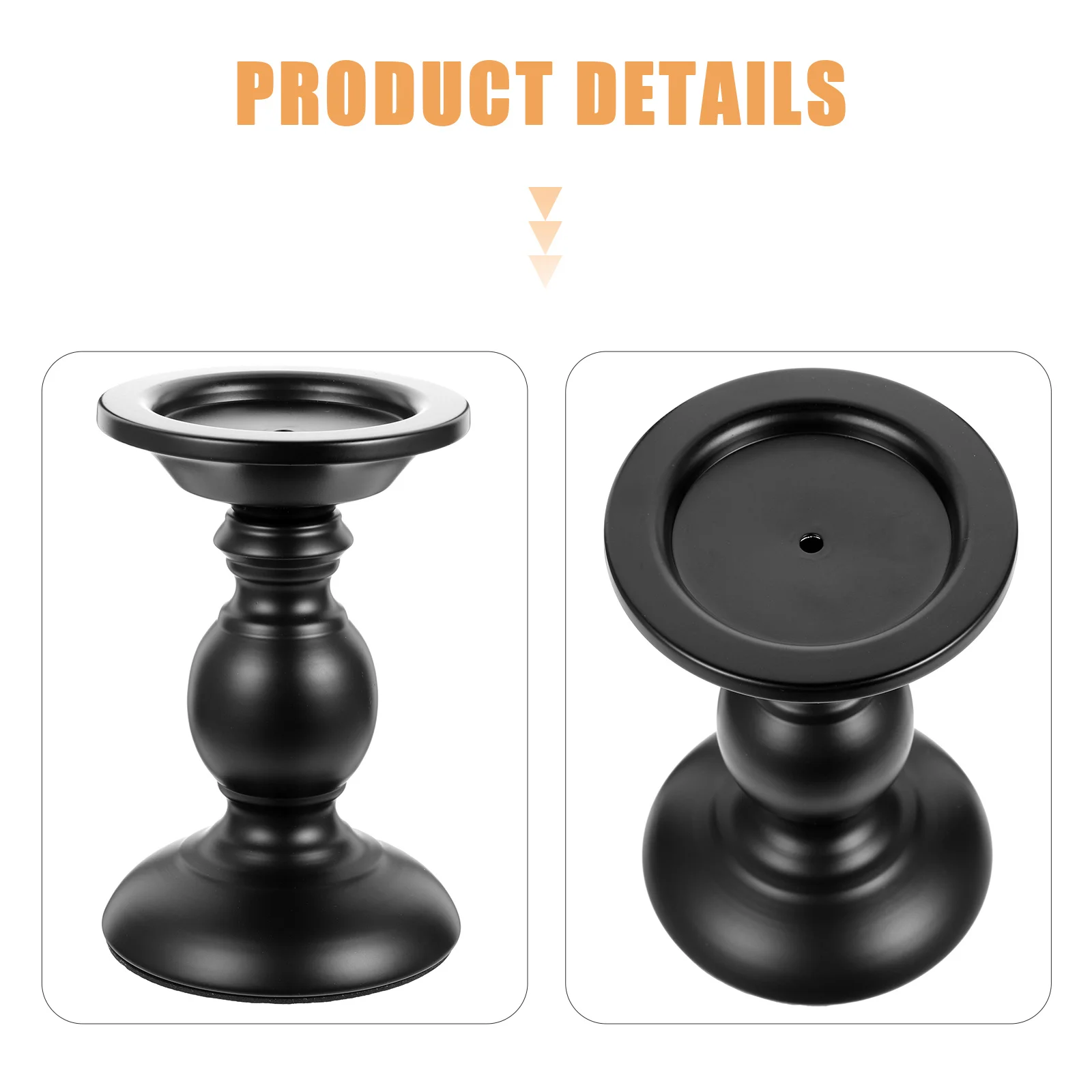 

Black Pillar Holder Metal Candlestick for Wedding Dinner Party Dining Table Centerpiece Decorative Stand