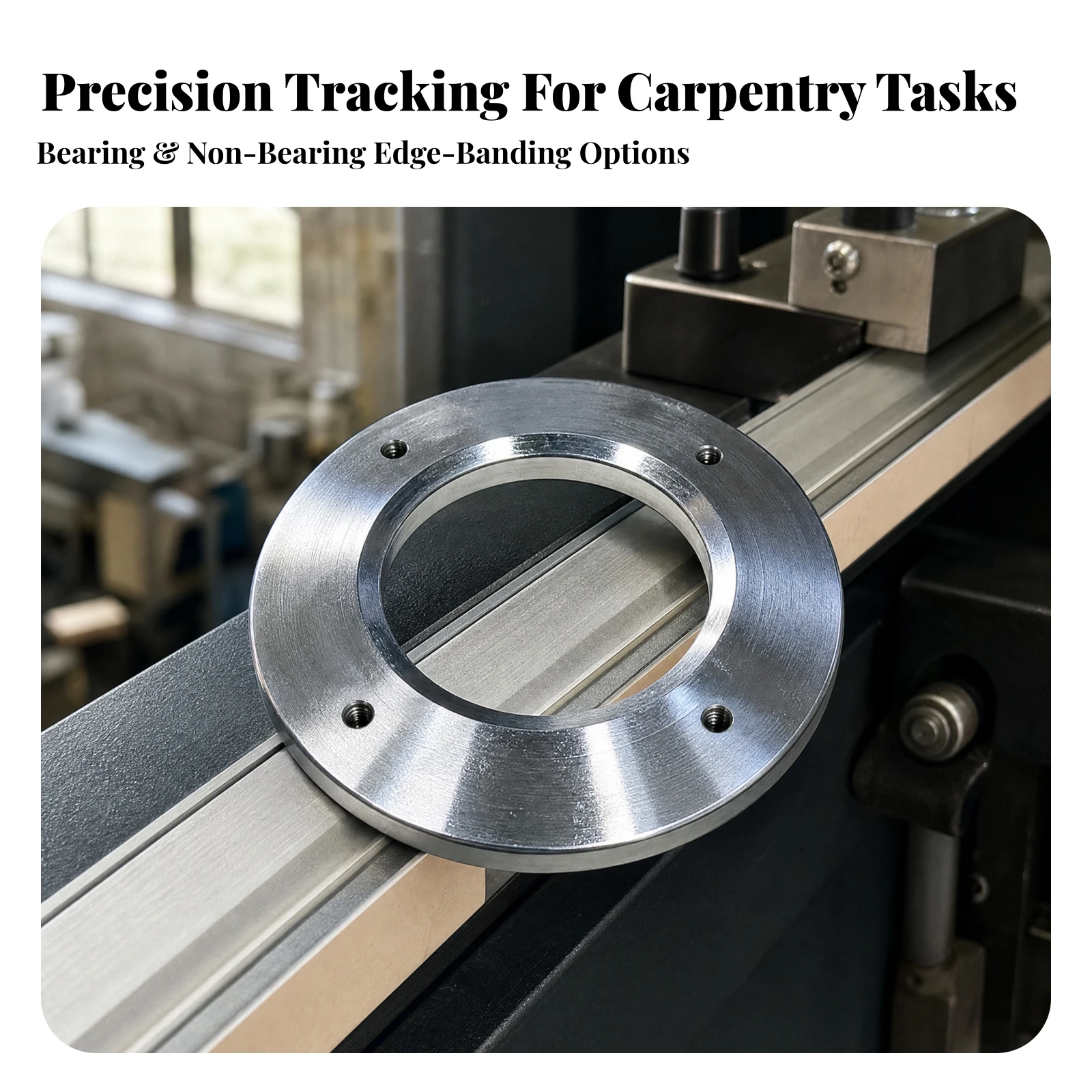 Machine Part Polished Circular Profiling Guide with Central Opening Metal Profile Follower Template Machined for Woodworkers