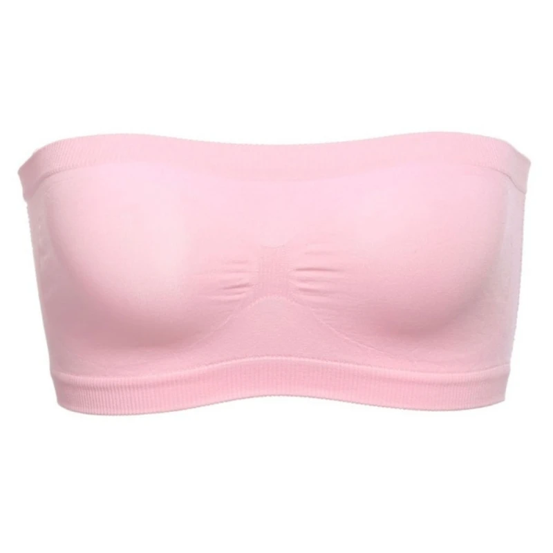 Sujetador tubo bandeau elástico sin tirantes, talla única, sin tirantes, parte superior trasera malla, color liso