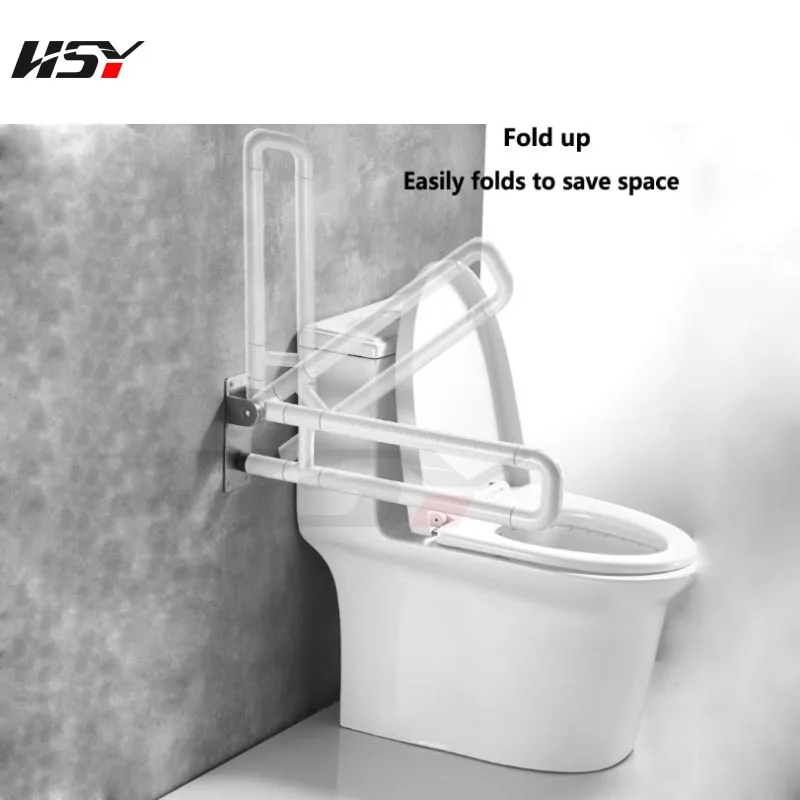 Toilet Handrail Bathroom Bathtub Handrail Anti-Slip Folding Safety Support Handle Towel Rack Bathroom Accessories