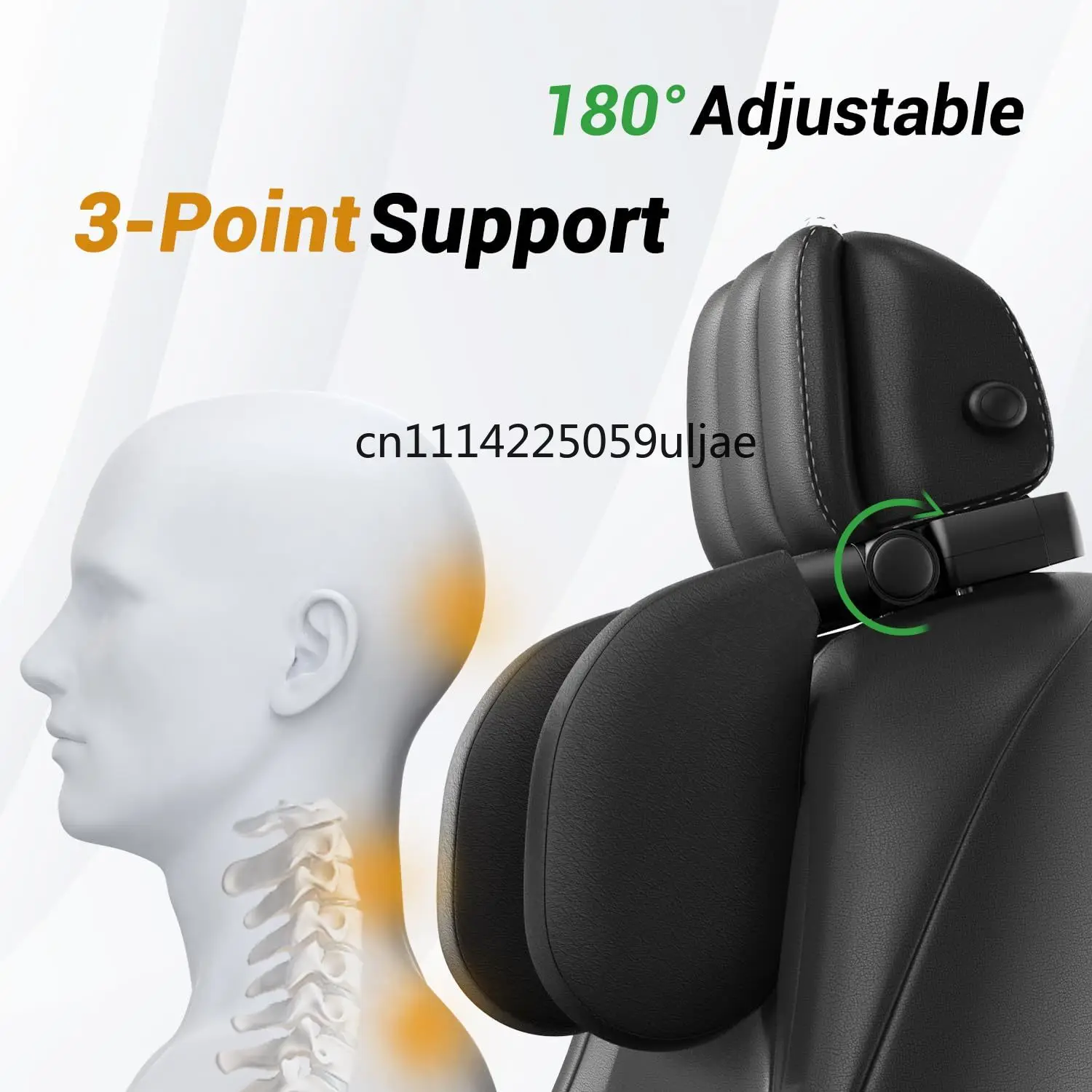 Car Headrest Pillow,Thickened Memory Foam Road Pal Headrest,Neck Support Pillow,180° Adjustable Car Headrest,Travel Car Sleeping - view 3