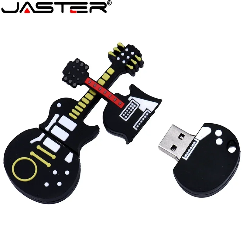 JASTER-memoria USB 2,0 de Violín de dibujos animados para niños, memoria de silicona de 64GB, capacidad Real, disco U de 32GB, 16G, 8GB