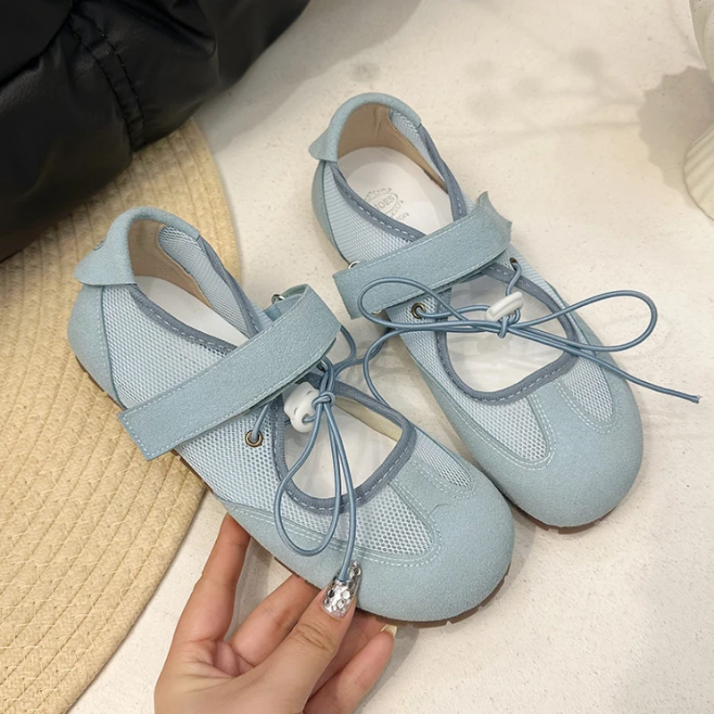 

Flats Sport Shoes Women Casual Sneakers Mesh Sandals 2025 Summer Trend Loafers New Lace Up Running Shoes Woman Zapatillas Mujer
