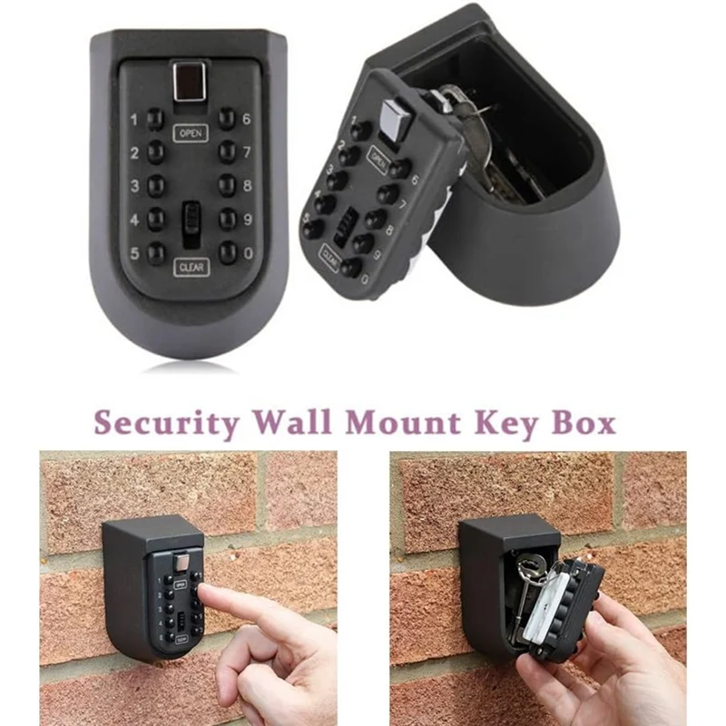 【B89E】Combination Key Safe Storage Key Lock Box Indoor Outdoor Wall Mounted Push Button Security Lock Box