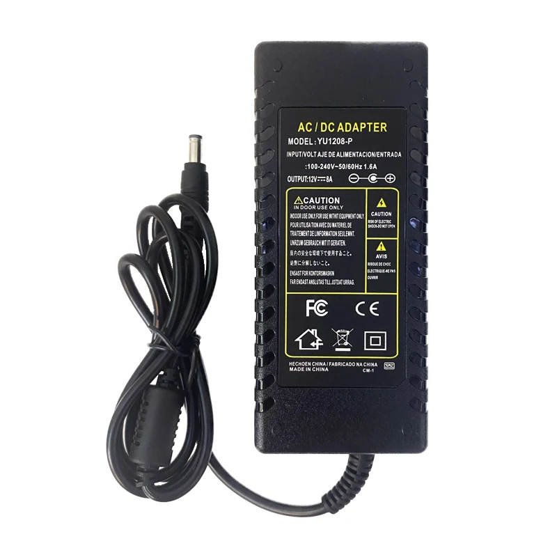 Adaptador de fuente de alimentación conmutada, transformador de tira de luz LED, convertidor de lámpara de controlador, CA 110V, 220V a cc 12V, 8A, 96W, UE, EE. UU., Reino Unido, AU