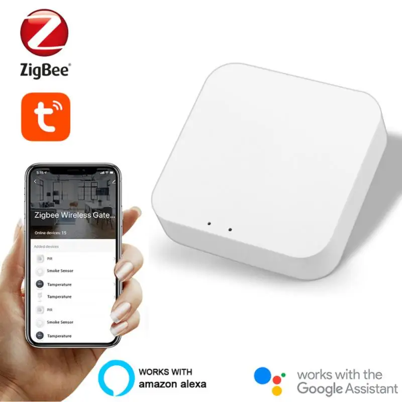 

Хаб для умного дома Tuya Zigbee 3,0, беспроводной мост, дистанционное управление через приложение, автоматическое устройство работает с Alexa Google