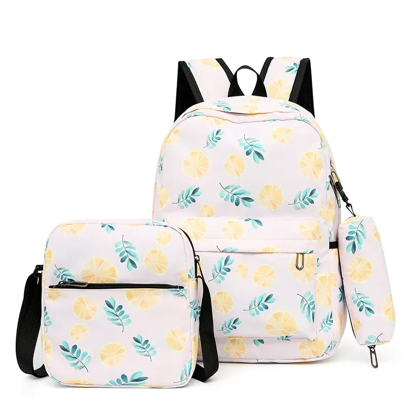 Sacs d'école de style collège pour enfants, sacs à dos d'impression de mode, sac à dos pour enfants, sac de livre pour filles, notifications Mochila, ensemble de 3 pièces