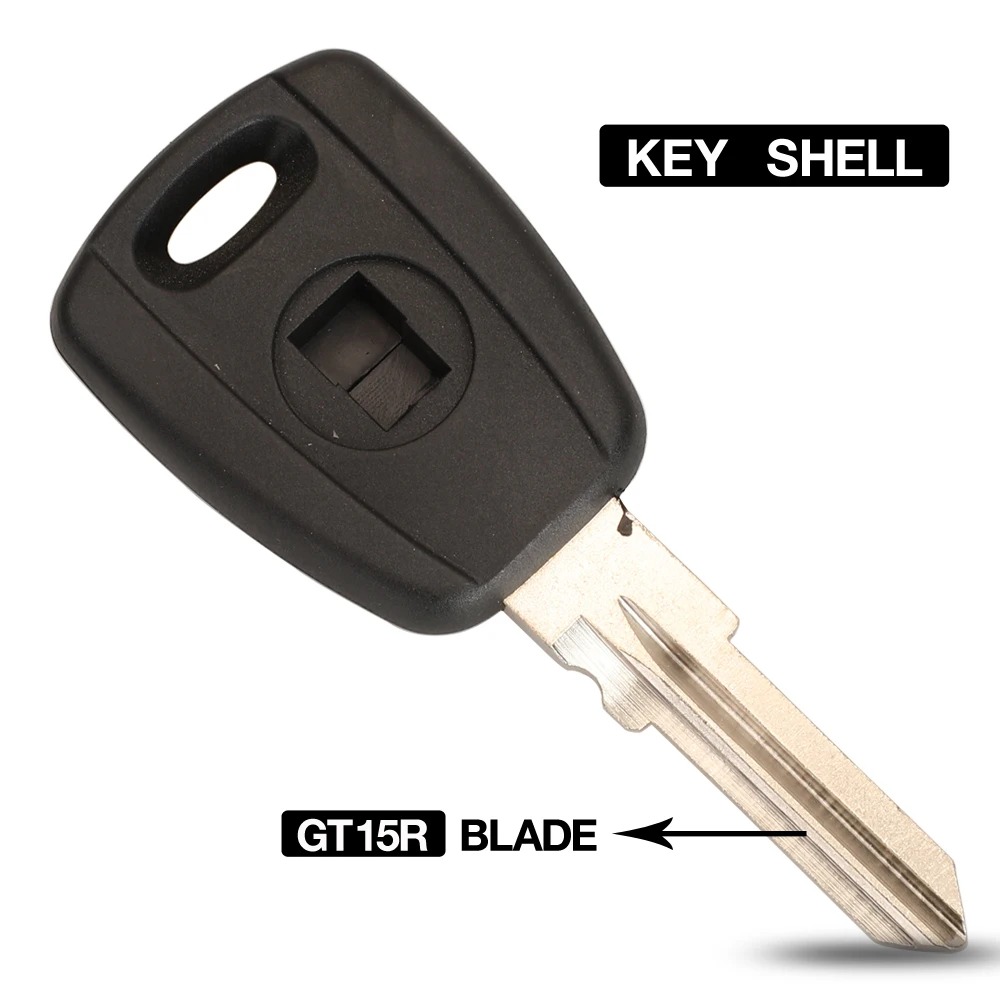 Jingyuqin capa de substituição para chave remota de carro, capa para Fiat Brave Bravo Coupe Multipla Seicento Tempra com lâmina GT15R