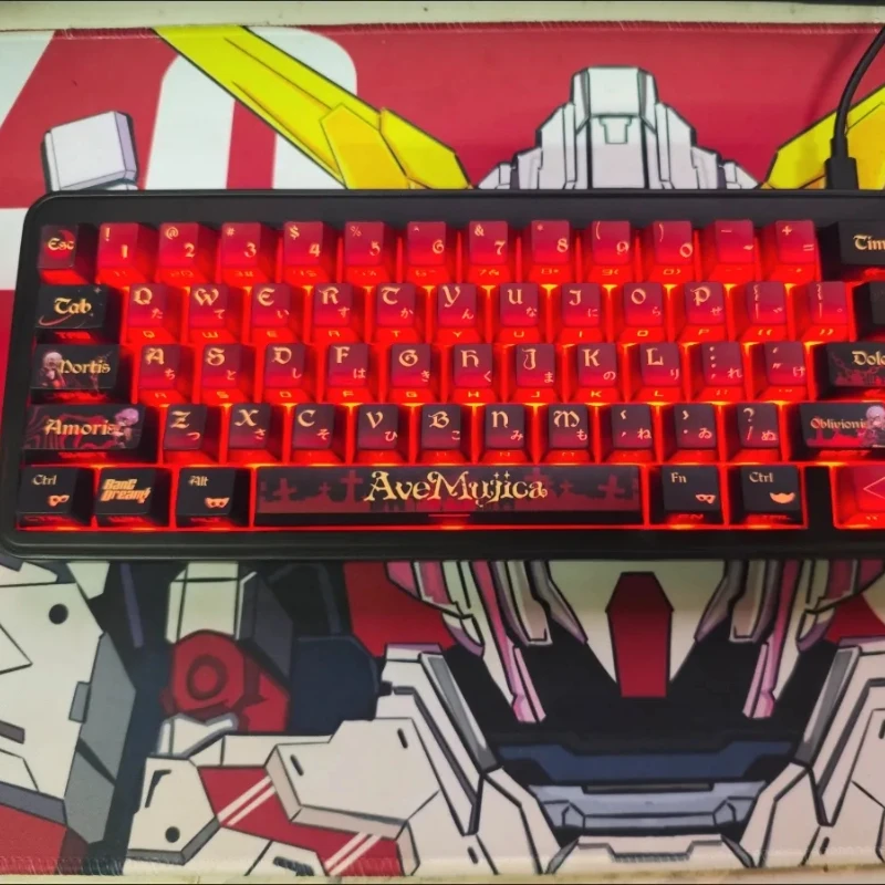 BanG Dream!  AveMujica Side Carving Keycaps Custom PBT Cherry Profile Keycap Cute Transparent Cartoon Anime Point Key Cap Gamers